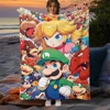 Mario Movie,Game Printed Soft Warm Flannel Throw Blanket.Office Nap Cape,Camping,Outdoors,Bed Sheet,Living Room,Sofa blankets. 4