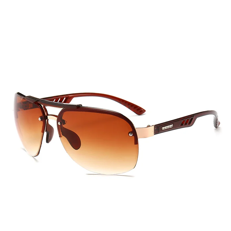 Sunglasses Men Vintage Punk Rimless Rectangle Small Frame Frameless Eyewear UV 400