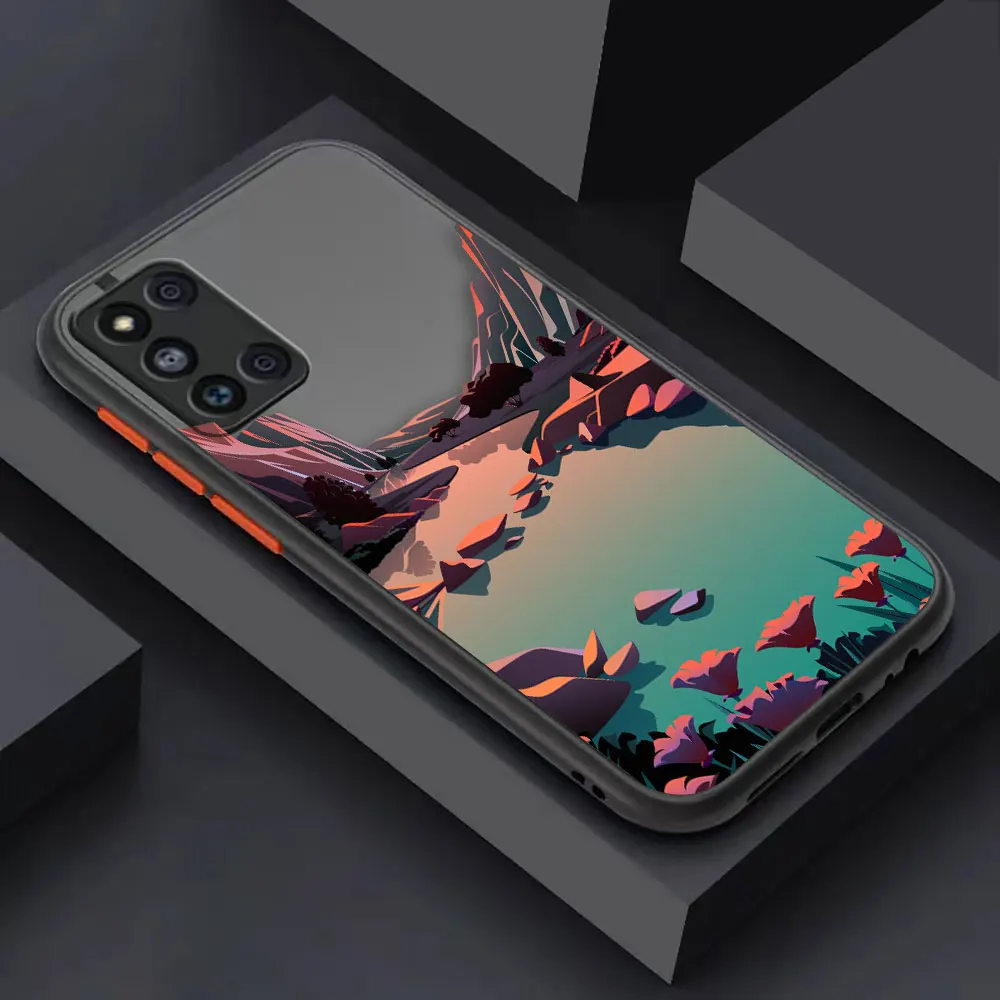 thumbnail image 1 of Matte Case for Samsung Galaxy M62 M53 M52 M51 M33 M32 M31 M30S M23 5G J8 J7 J6 J5 Case Funda Art hand-Painted Mountain Scenery, 1 of 5
