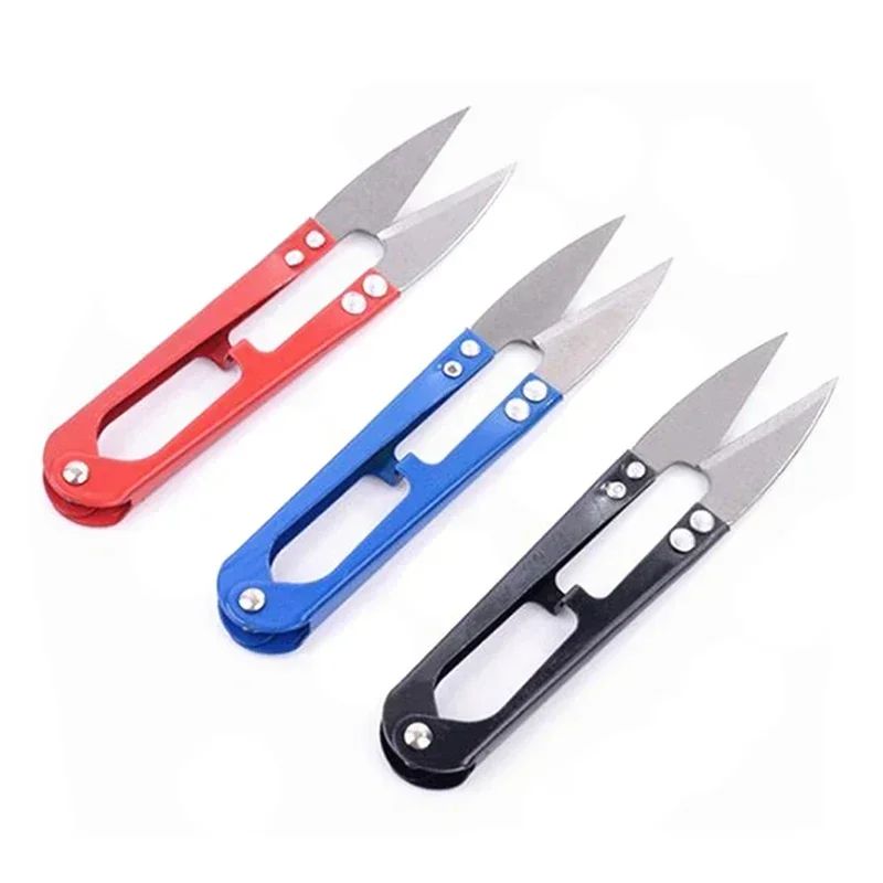 1pcs High Carbon Steel Shear Fish Line Scissors 15g 10.5cm U-shaped Fishing Line Fly Tying Tool