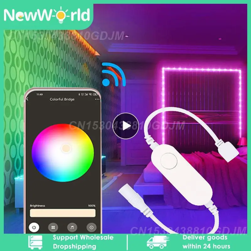 Wifi RGB Controller 5/12/24V Alexa Tuya APP Remote Control USB 5.5*2.1mm 4pin Dimmer for 5050 WS2812B RGB LED Light