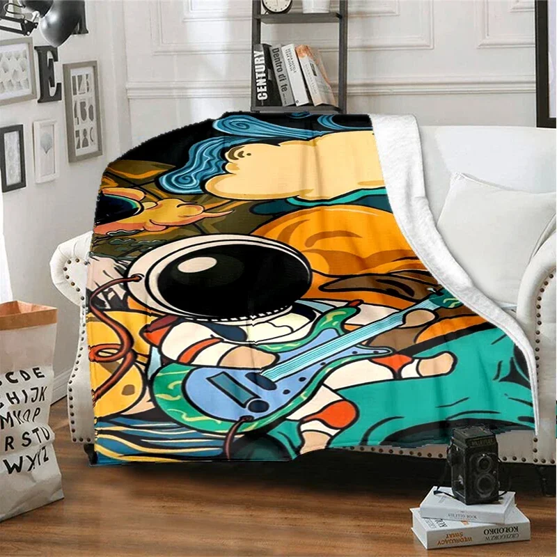 Explore the Universe Planet Soft Plush Blanket Flannel Cover Blanket Suitable for Living Room, Bedroom, Sofa, Picnic Cover 5