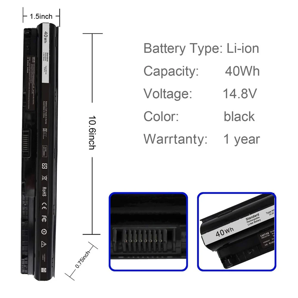 Bateria para Dell Vostro 153558 3559 3568 5551 14-3468 5558 3560 3570 5759 N3451 N3452 N3458 N3551 N5455 175755 17-5758 M5y1k - Imagem 3