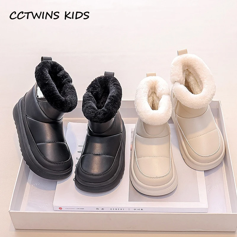 Kids Snow Boots 2023 Winter Toddler Boys Brand Shoes Girls Fashion Chelsea Ankle Boots Children Warm Fur Waterproof Platform