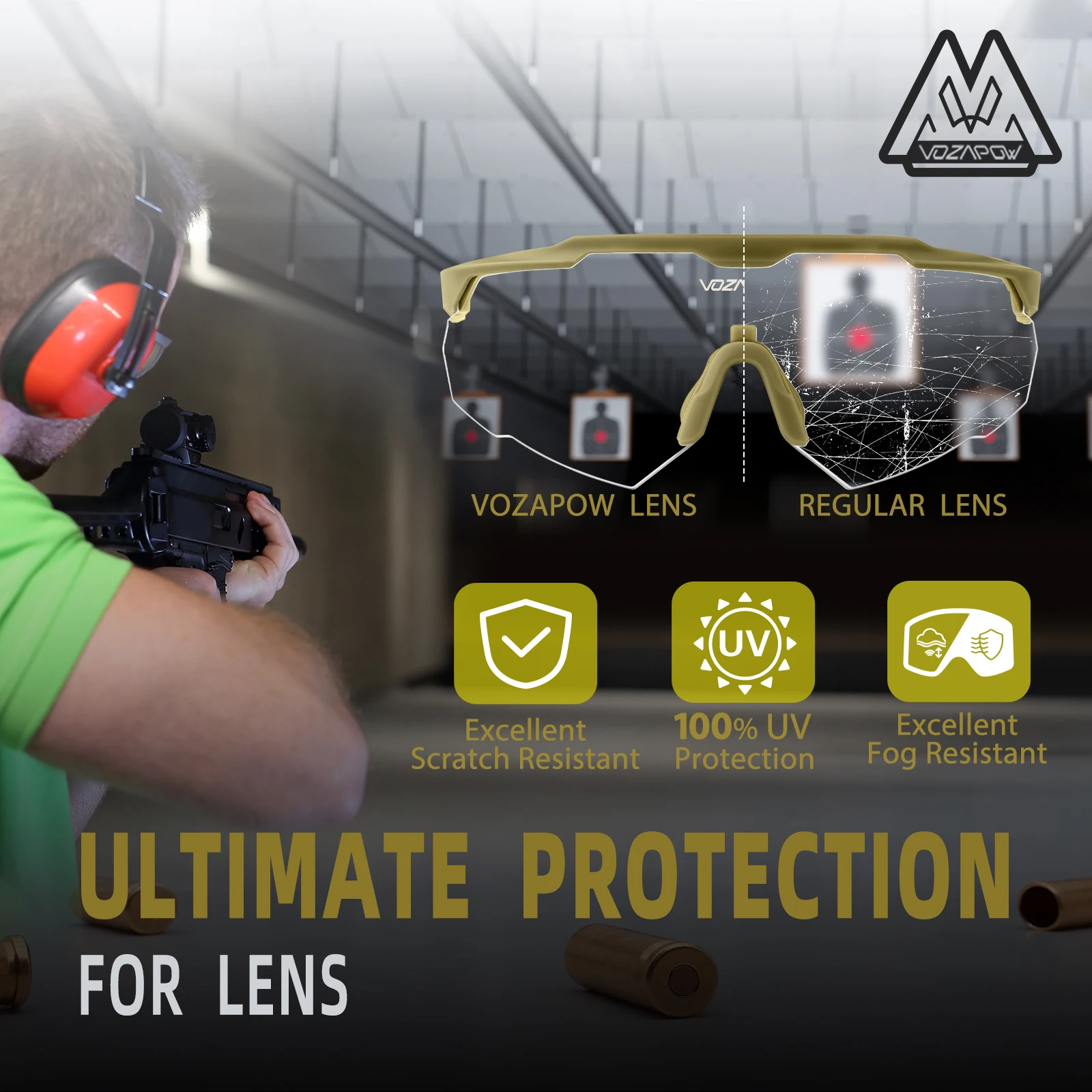 Vozapow Shooting Glasses Tactical Anti Fog HD Lens ANSI Z87.1 Certified Impact Resistant Cs Airsoft Safe Eyewears For Men Women 4