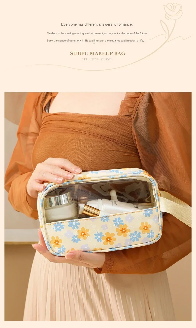 Damen-Kosmetiktasche 3-teiliges Set, Durchsichtige Make-up-Tasche, Große Bade- und Waschtaschen, Reise-Organizer für Kosmetik – Detail 13