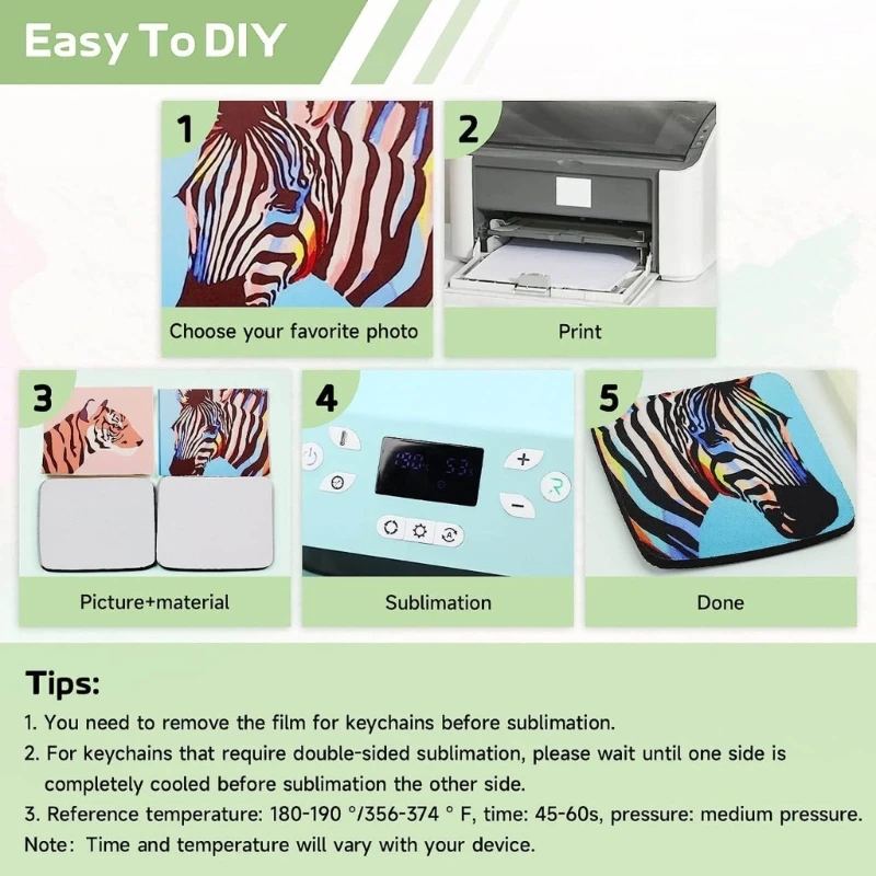 MDF Sublimation Printing Blanks: 76-Piece Blanks Keychain and Cosmetic Bag Set