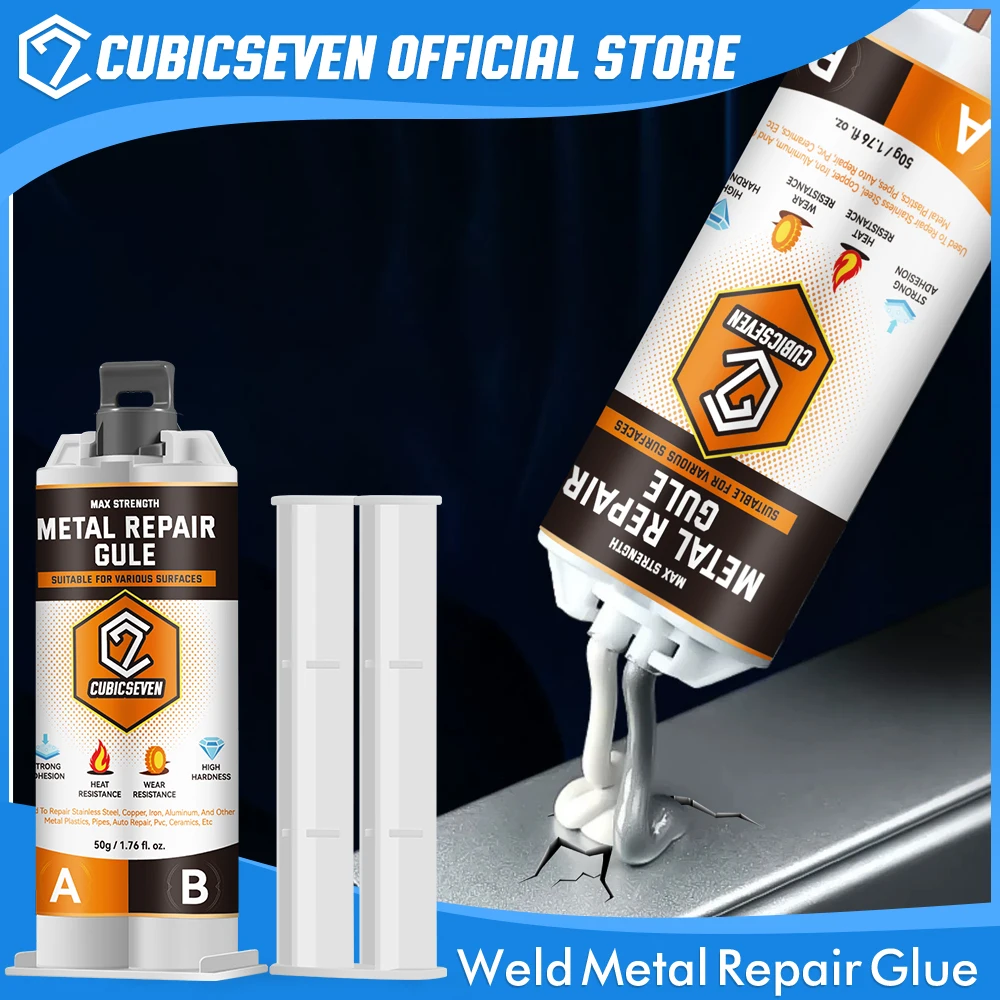 

Cubicseven Strong Casting AB Glue Metal Repair Adhesive Industrial High Strength Bonding Sealant Weld Seam Metal Repair Agent