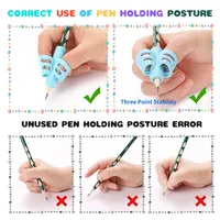 Pencil Handle Rod Grips pen Holder Grip for Kids Cute Hand writing Aid Trainer Posture Correction Pen Finger Holder 2