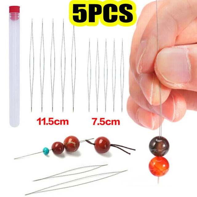 1pc Stainless Steel Big Eye Curved Beading Needles Open Needle for Beads  Pearls Threading String Cord Pins Jewelry Accessories - AliExpress