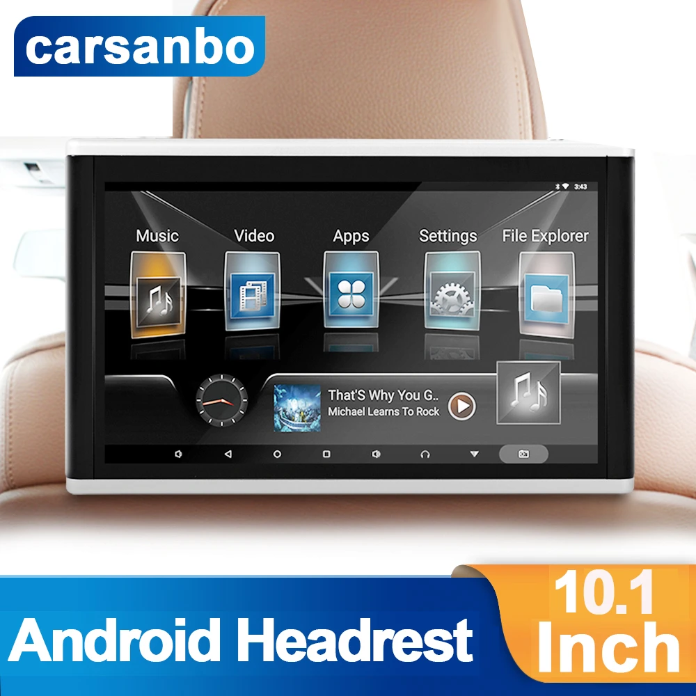Carsanbo 10.1 Inch Headrest Display Android Auto Headrest MP5 Monitors