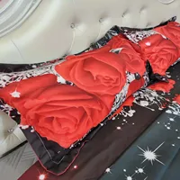 2/3pcs Duvet Cover Set, Red Rose Print Bedding Set, Soft Comfortable Duvet Cover, (1*Duvet Cover + 1/2*Pillowcase, Without Core) 4