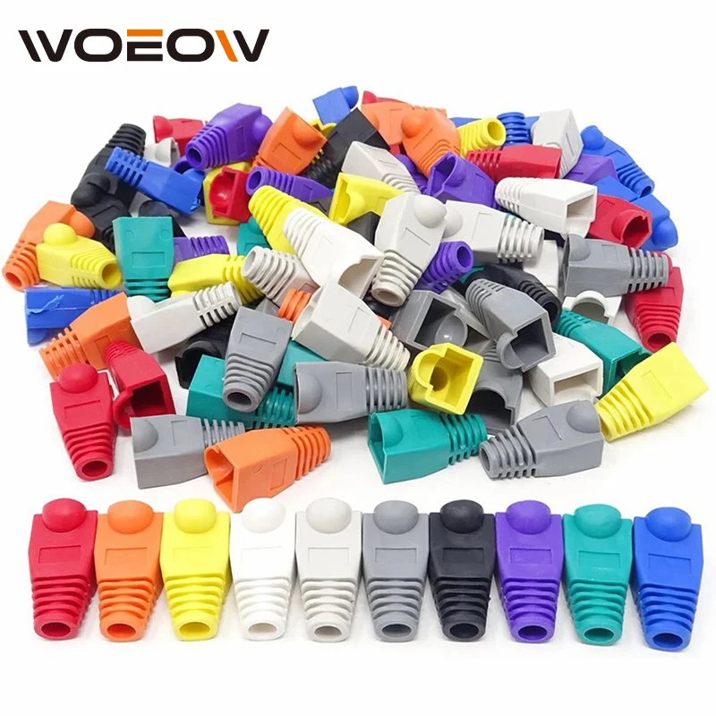 WoeoW 이더넷 네트워크 케이블, 스트레인 릴리프 부츠, 케이블 커넥터 플러그 커버, RJ45, CAT6, CAT6E, CAT5, CAT5E, OD 6.0mm