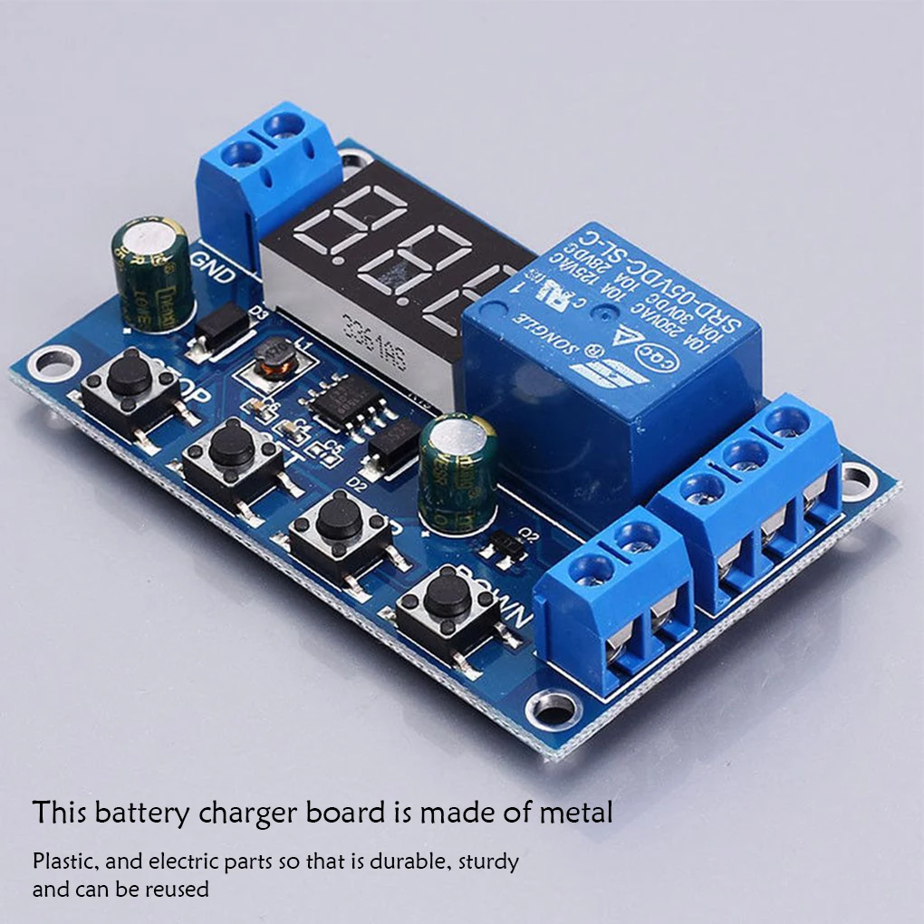 

Battery Charger Discharger Board Overvoltage Protection Auto Off Module Display Switch Replacement Part for Home Repair