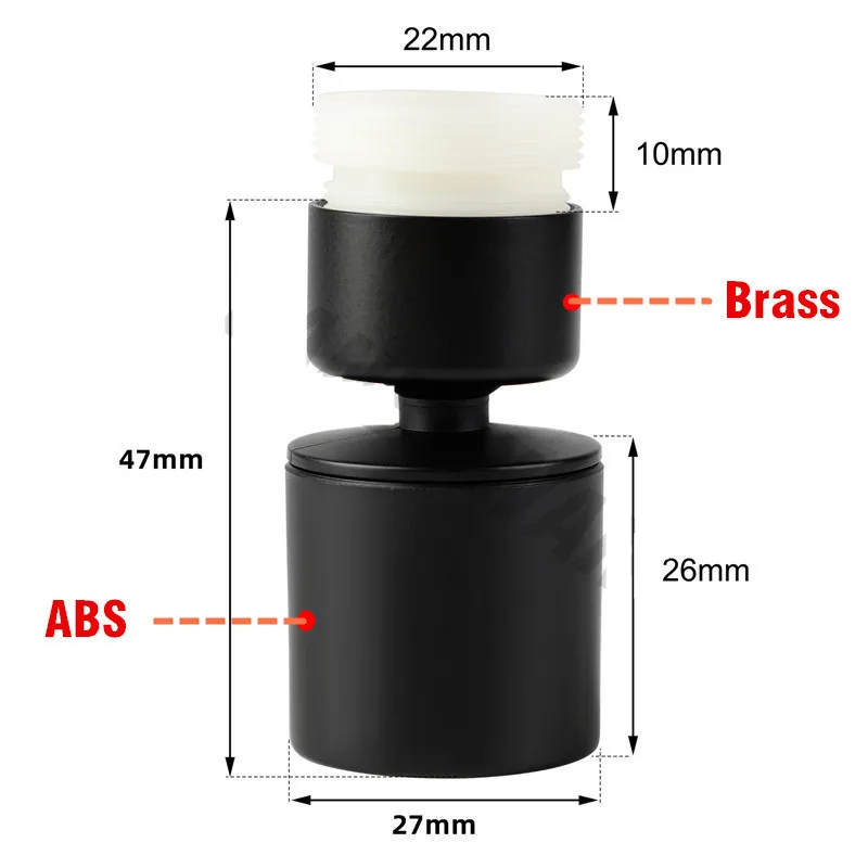 Description Picture 4 of item360 Degree Swivel Kitchen Tap Aerator Thread Adapter Chrome Splash-proof Water Saving Tap Bathroom Water Faucet Accessories