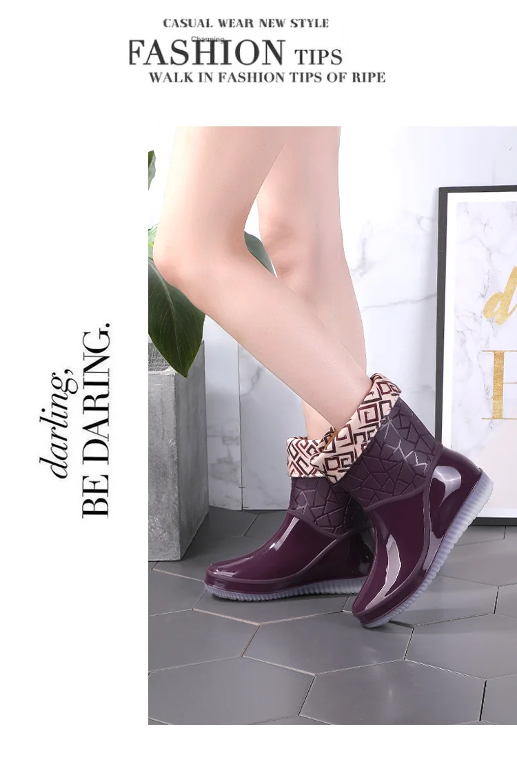 Waterproof Women's Rain Boots with Non-slip Soles for Fishing and Outdoor Activities