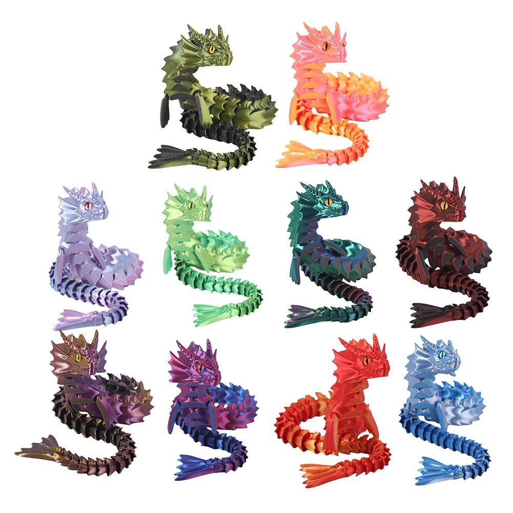 3D Printed Sea Dragon Articulated Dragon Fidget Toy 3D Printed Mythical Desktop Decorations