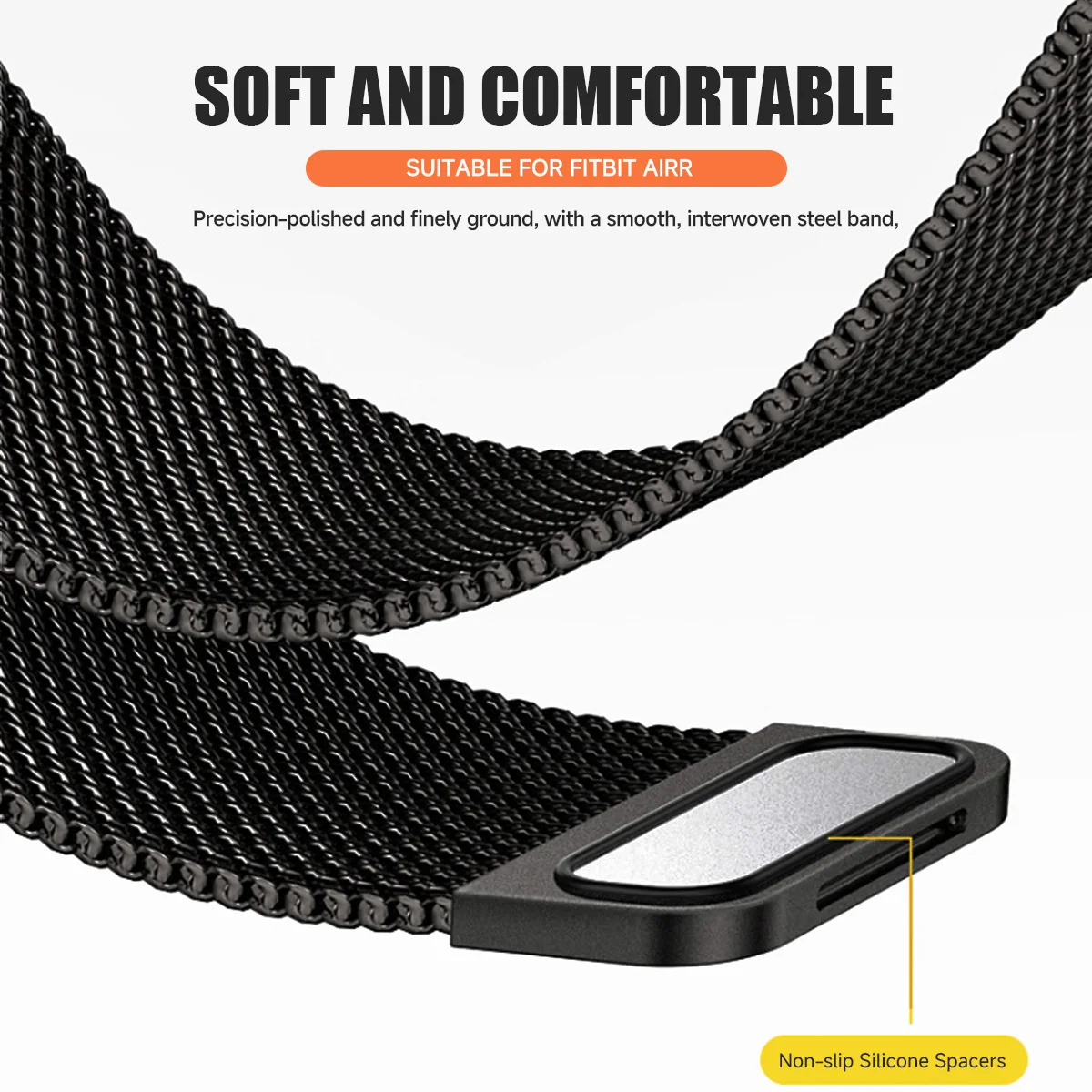 Magnetic Milanese Loop Stainless Steel Adjustable Fitness Watch Strap - Available in Multiple Colors