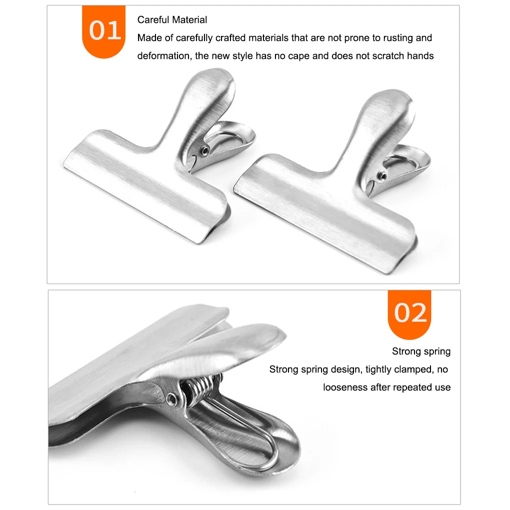 편리한 스테인레스 스틸 클램프, 견고한 미끄럼 방지 씰링 클립, 견고한 씰링, 강력한 그립, 10 개