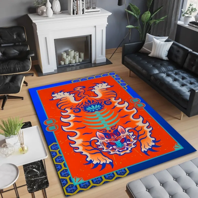 Modern Abstract Tiger Decoration Living Room Carpet Large Area Bedroom Plush Rug Creative Funny Coffee Table Mat Ковер Tapis 러그