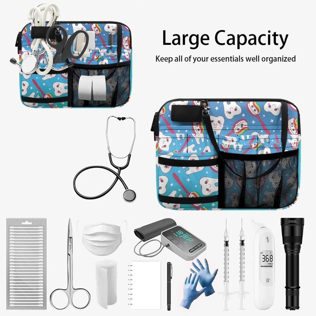 Gradient Dental Medical Tooth Cute Print Nurse Fanny Pack Print on Demand Waist Bags for Physician Assistants Dentists Gift New
