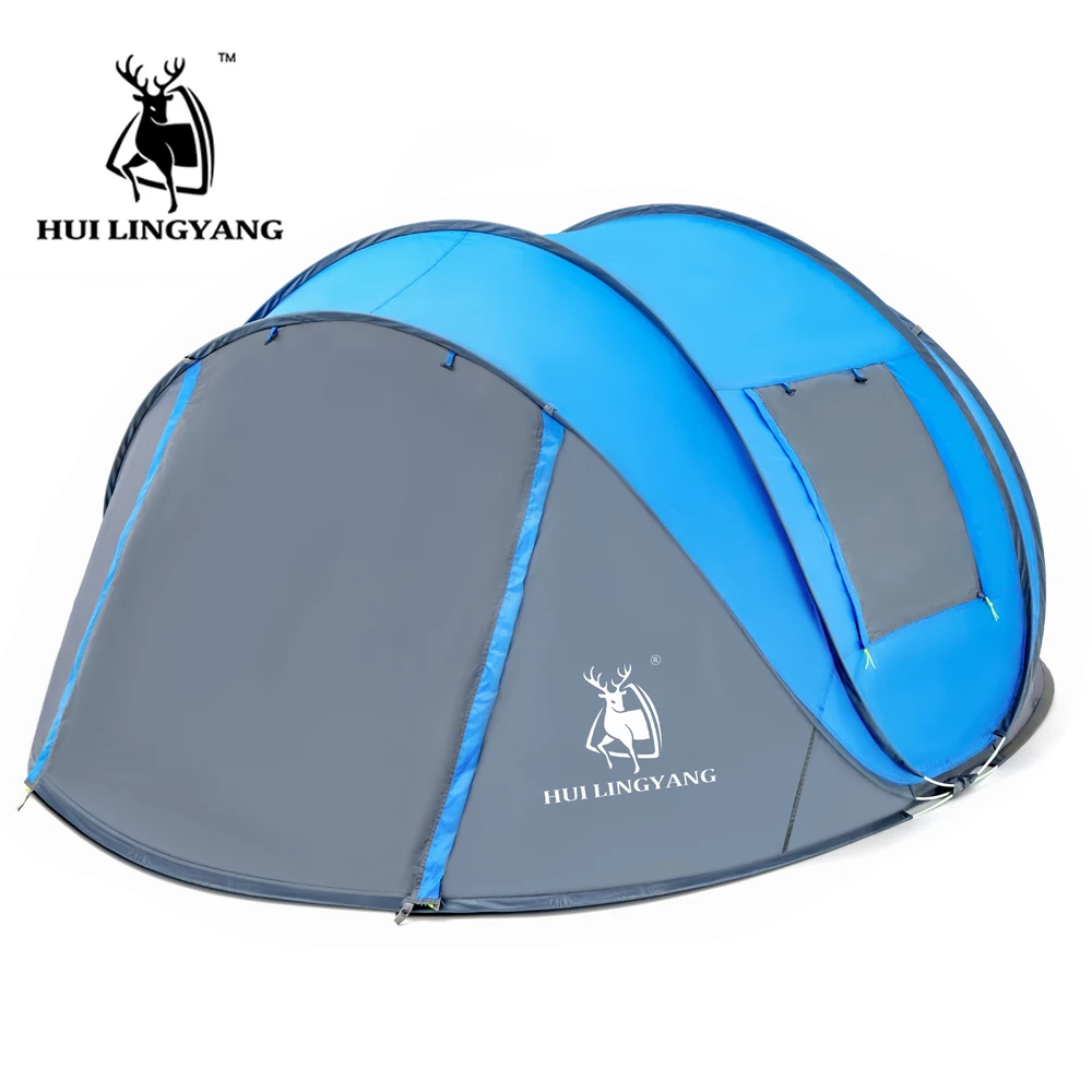 Large throw tent outdoor 4-5-6 persons automatic speed open throwing pop up windproof waterproof beach camping tent large space