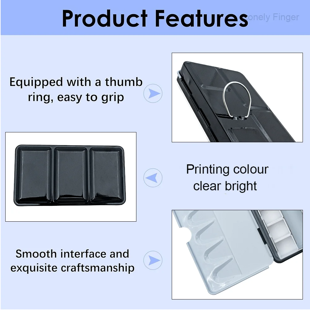 빈 14개 하프 팬 수채화 물감 여행용 틴 팔레트, 아티스트용 하프 팬, DIY 수채화 오일 또는 아크릴 페인팅용 A