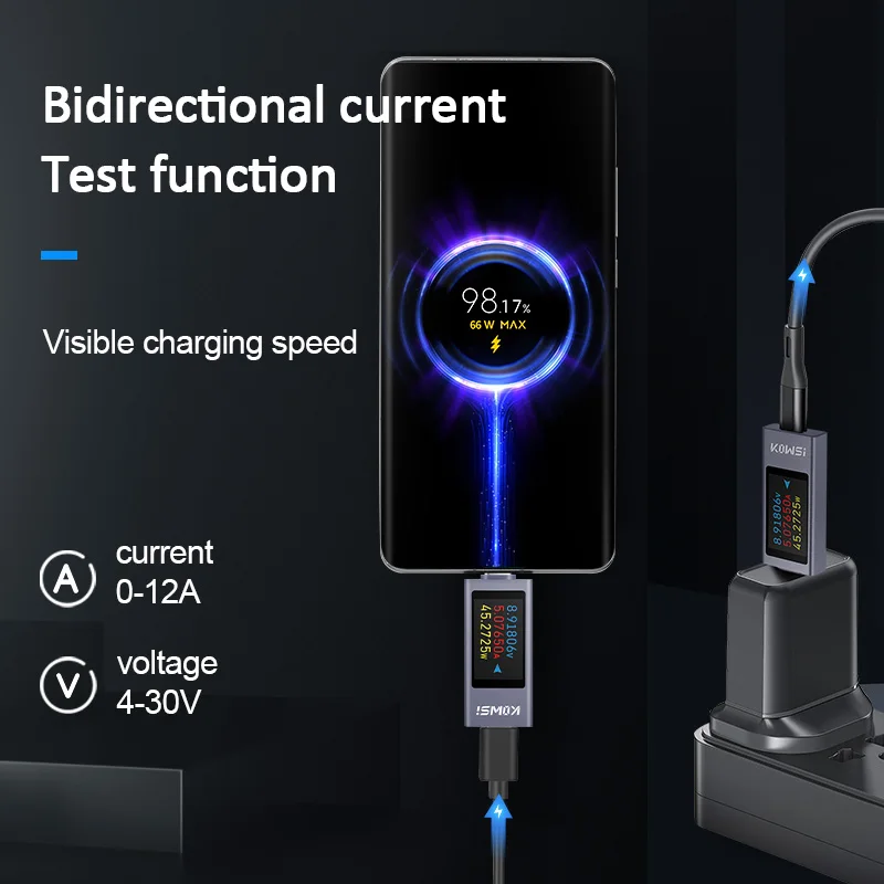 Фото Устройство для измерения силы тока и напряжения, USB Type-C, 4-30 в, 0-12 А №5