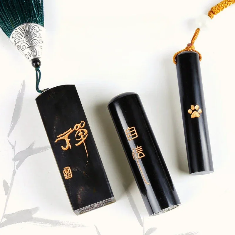 Stempel Ox 개인 도장 호른 씰, 일본 우표, 휴대용 그림 셀로, 중국 서예 이름 맞춤