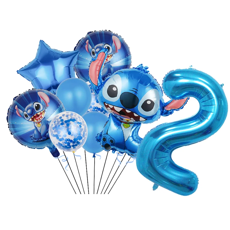 Decoración de fiesta de cumpleaños de Lilo & Stitch, servilleta de papel azul cielo, plato, taza, vajilla, telón de fondo, globo, suministros para Baby Shower, nuevo