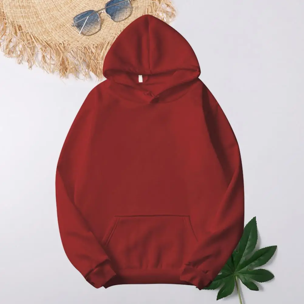 

Sweatshirt Versatile Unisex Hoodie Stylish Drawstring Pullover with Soft Fabric Elastic Cuffs Patch Pocket for Men Women Patch