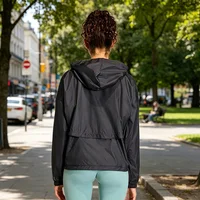Veste à capuche tissée Adidas pour femme JX1872 Noir Clima365 Coupe-vent 2
