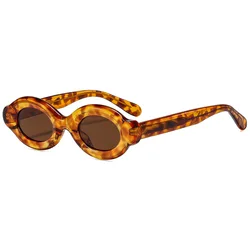 Vintage Oval Polarized Sunglasses - Fashionable & Personalized Street Style Shades (Brown)