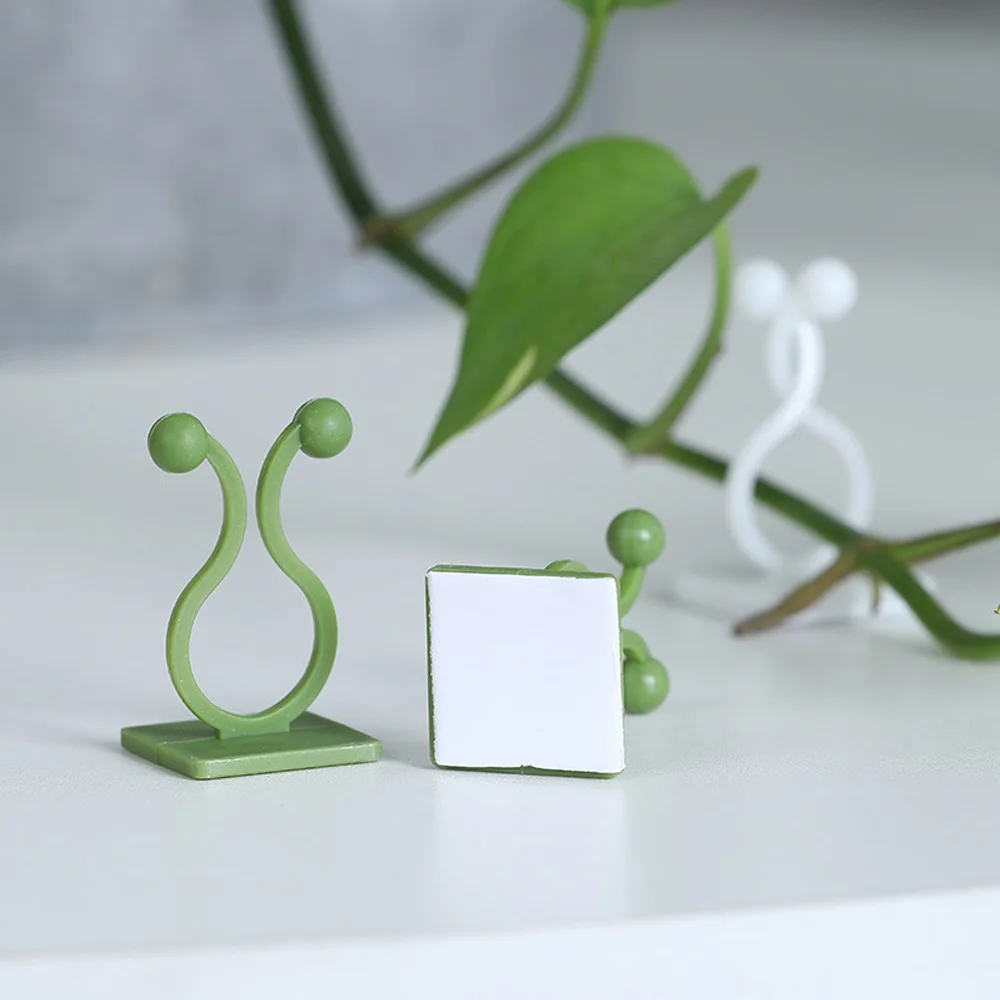 Plant ties, plastic plant cable ties, plant clips, plastic plant clips, plant adhesive hooks, plant wall hooks-20/60/80pcs Plant Climbing Self-adhesive Fixing Buckle, Fastener, Clip, Hook, Lashing Device