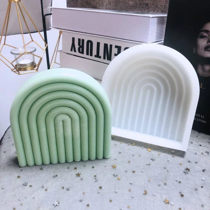Silicone Candle Mold Silicone Mold Aromatherapy Candle Mold 3D Geometric Arch Silicone Candle Mold Handmade
