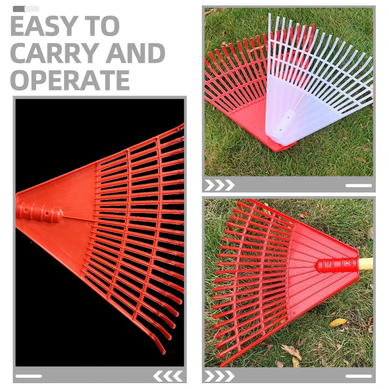 Description Picture 2 of itemGrass Rake Garden Artificial Leaf Rakes Plastic Garden Soil Leaves Rake for Lawns Yard Lightweight Heavy Duty Hand Tools