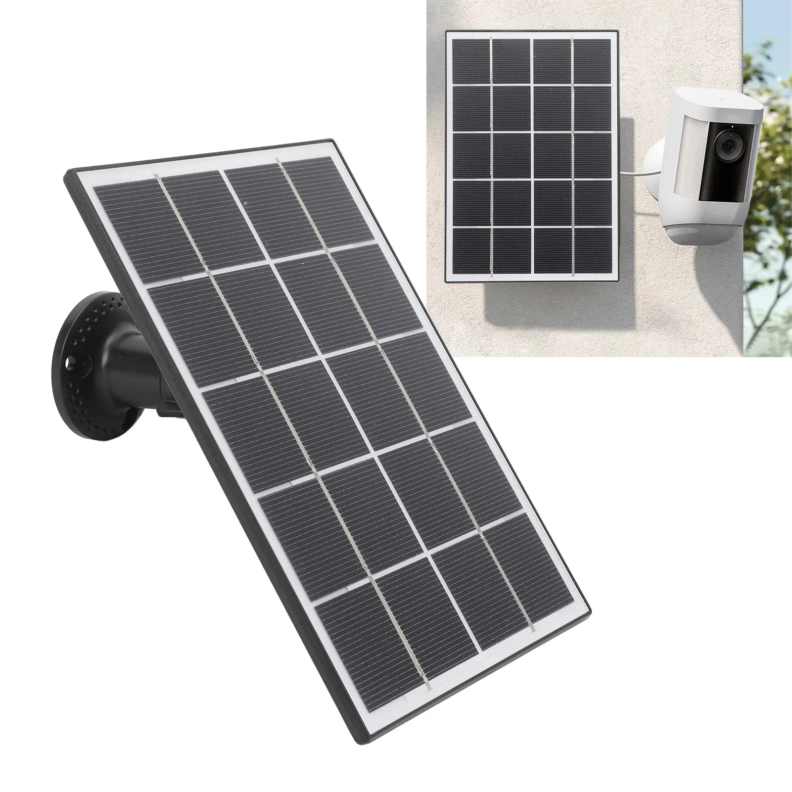 3W 5V Solar Panel for Security Camera Monocrystalline Silicon Outdoor Solar Panel for Fan Flashlight Water Pump Black new