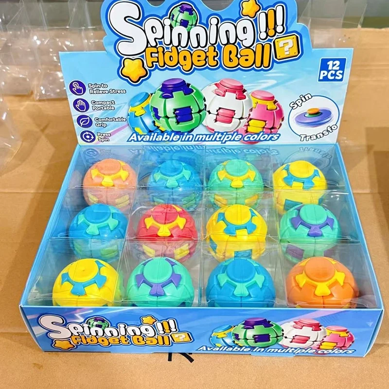 Spinning Fidget Ball - Rotatable Puzzle Sphere for Stress Relief & Sensory Play
