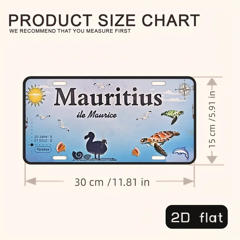 빈티지 금속 벽 예술 간판 - 15.24x30.48cm 알루미늄 장식, '마우리치' 디자인, 홈, 주방용 빈티지 스타일