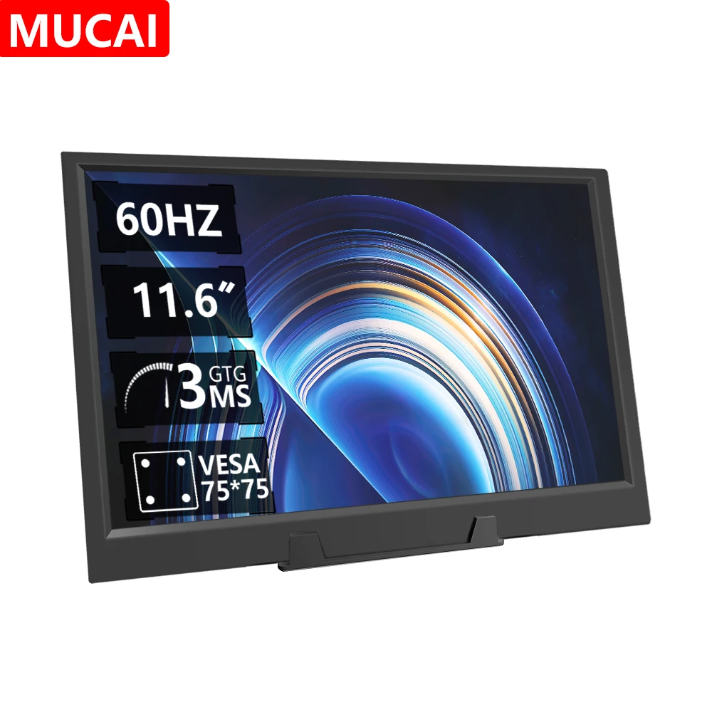Portable Monitor 11.6 Inch 16:9 60Hz Game Screen 45% NTSC 250Cd/m &sup2; Laptop Mac Xbox PS4/5 Switch Display Type-c Interface