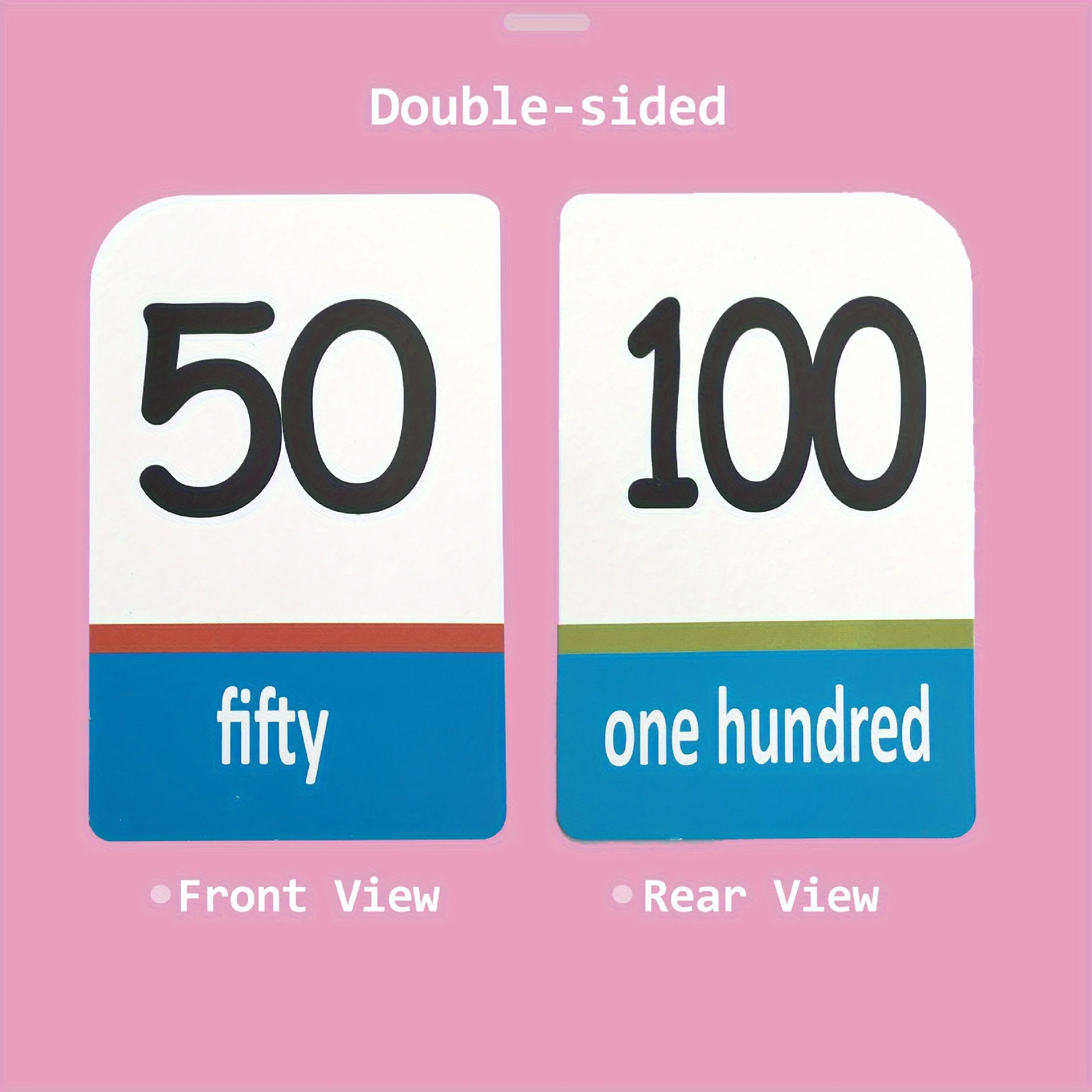 51pcs 0-100 Children's Enlightenment Number 123 Teaching Card Primary School English Learning Literacy Card 3