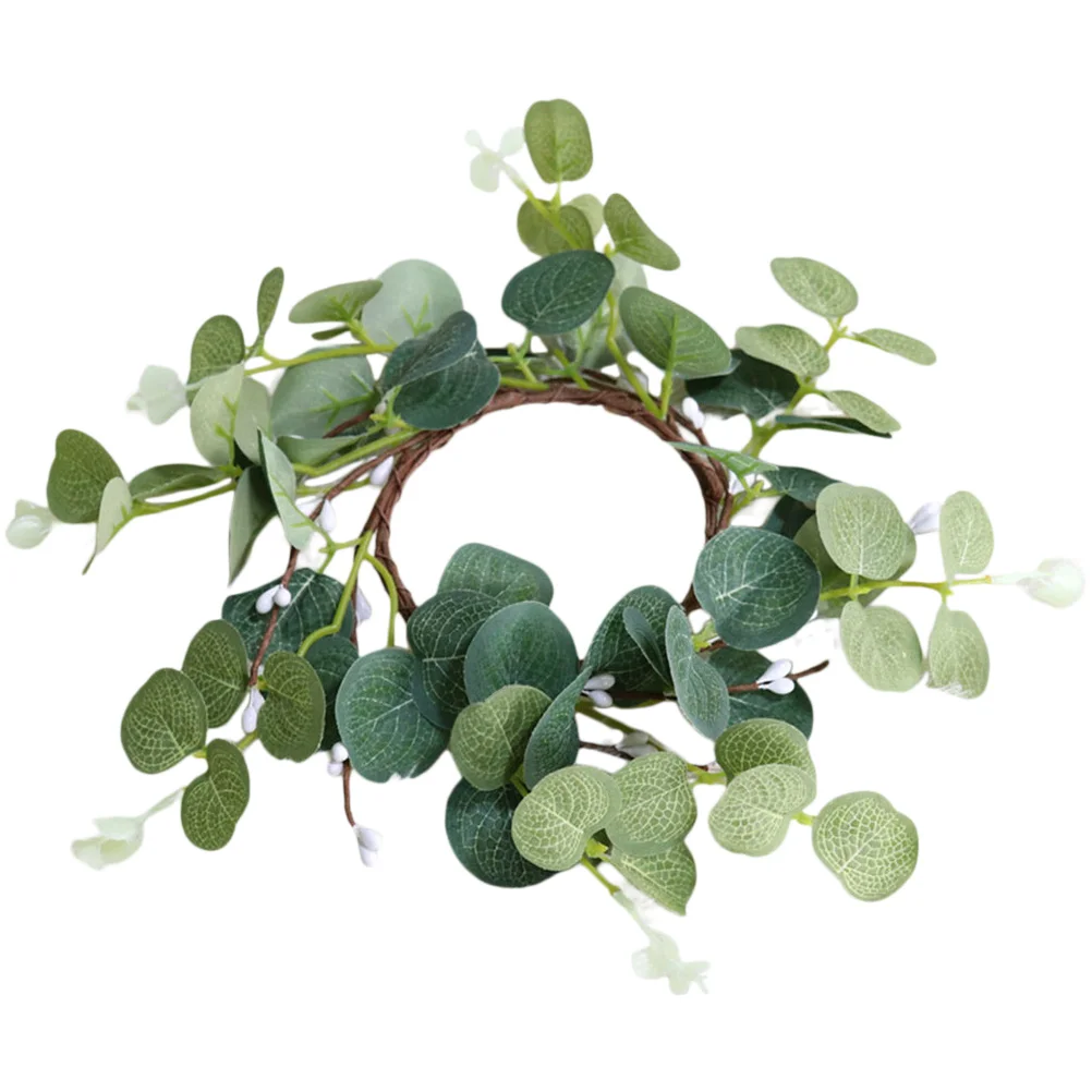 

Artificial Eucalyptus Leaves Ring Wreath Holder Wreath Pillar Holder Wedding Decor