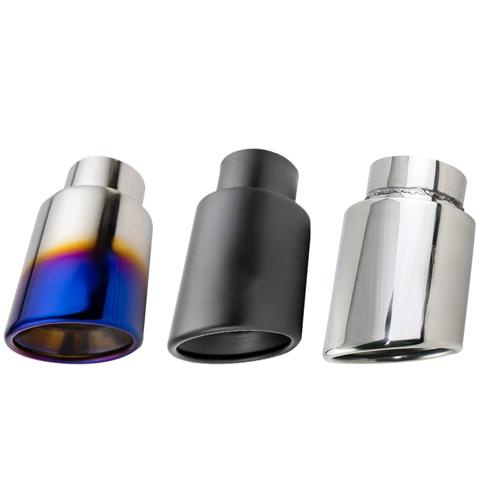 

Universal Stainless Steel Car Exhaust Tip 63mm 76mm inlet Auto Muffler muffler tail throat Car modification