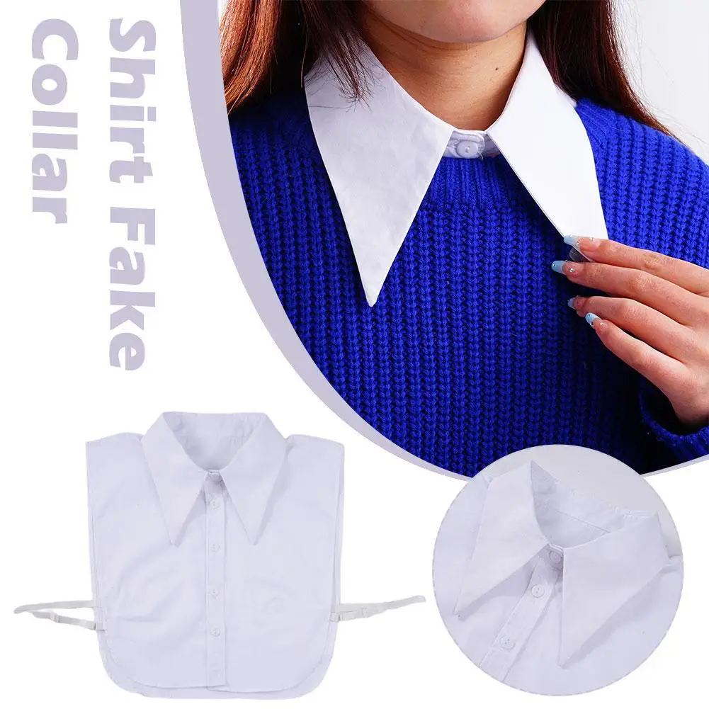 

Fake Shirt Half Body Collars Professional Wear White Solid Color Fake Collar All-Match Spring / Summer Pure Cotton Dress
