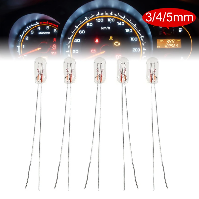 Halogen Bulb 10pcs Mini Indicator Bulb 3mm/4mm/5mm Lamp Light Bulb Edison Incandescent Filament Rice 1.5V 2V 3V 6V 9V 12V 24V