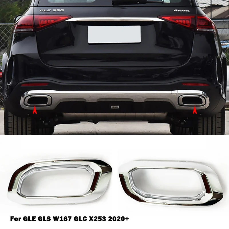 

A1678856900 A 1678857000 Exhaust Pipe Cover Rear Bumper Chrome Trim For Mercedes Benz GLE C167 V167 GLS X167 W167 GLC X253 Coupe