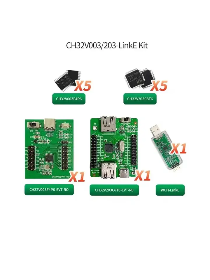 CH32V003 CH32V203 CH32V003P4P6 CH32V203C8T6 Development Board EVT Kit image 6