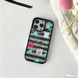 Trendy Blue Stars & Stripes Floral Phone Case - Y2K Style Cover - iPhone 15 Plus (A)