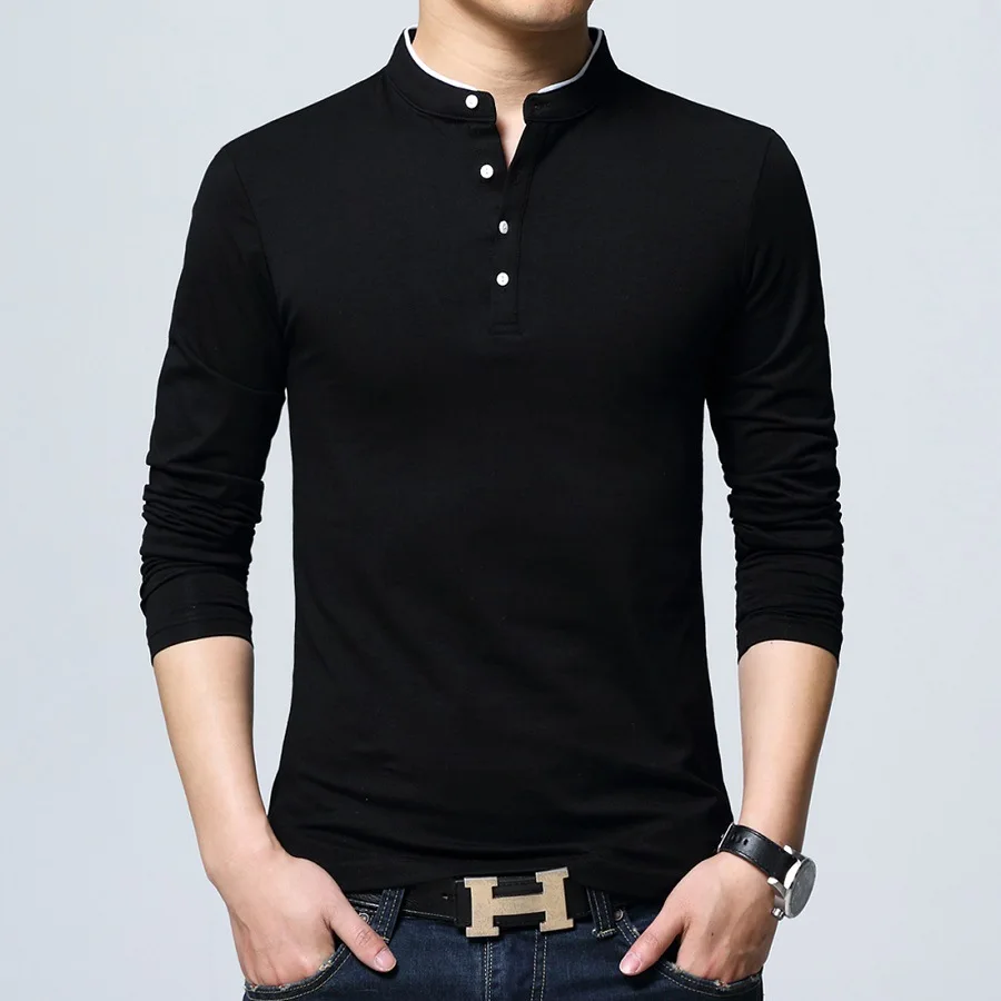 

New 2023 Men Polo Shirt Spring Autumn Cotton Long Sleeve Tshirt Casual Slim Fit Korean Men's T-shirts Tops Tees