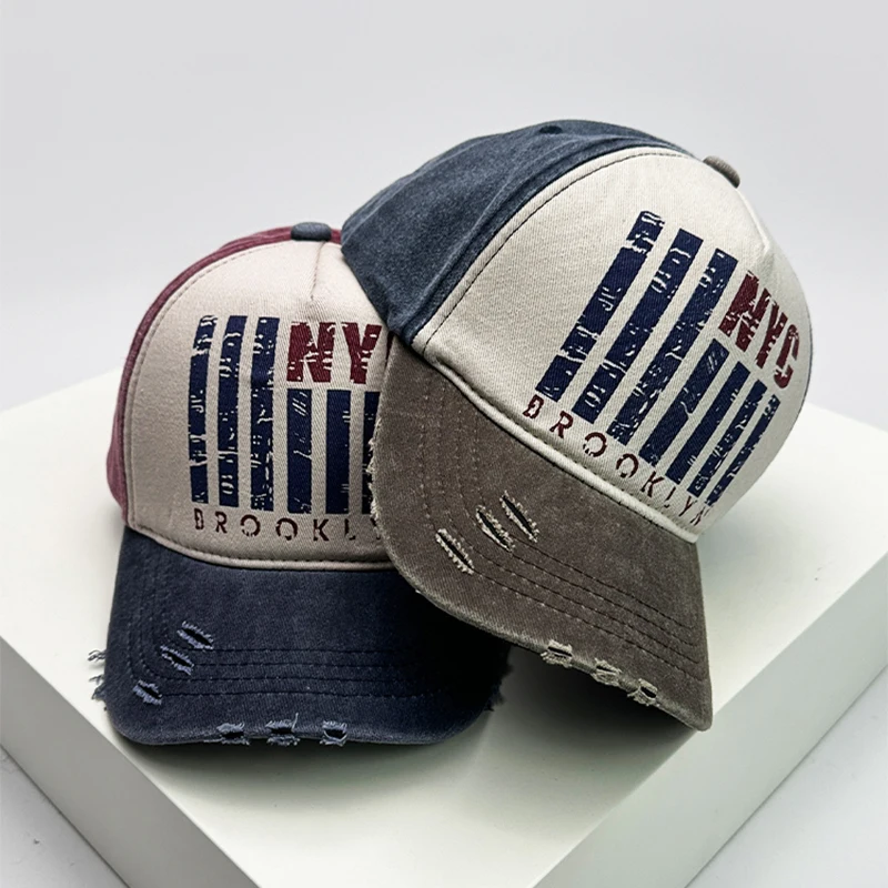 American Flag Baseball Cap - Distressed Cotton Vintage Trucker Hat, Adjustable Dad Hat For Men & Women
